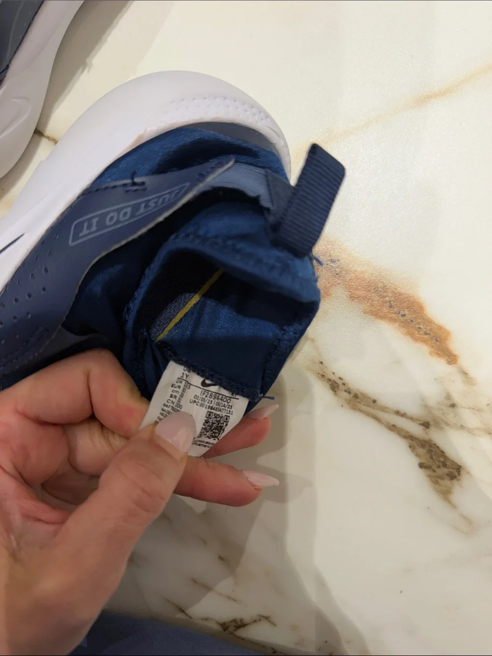 Nike Kids Navy and White Slip-On Sneakers